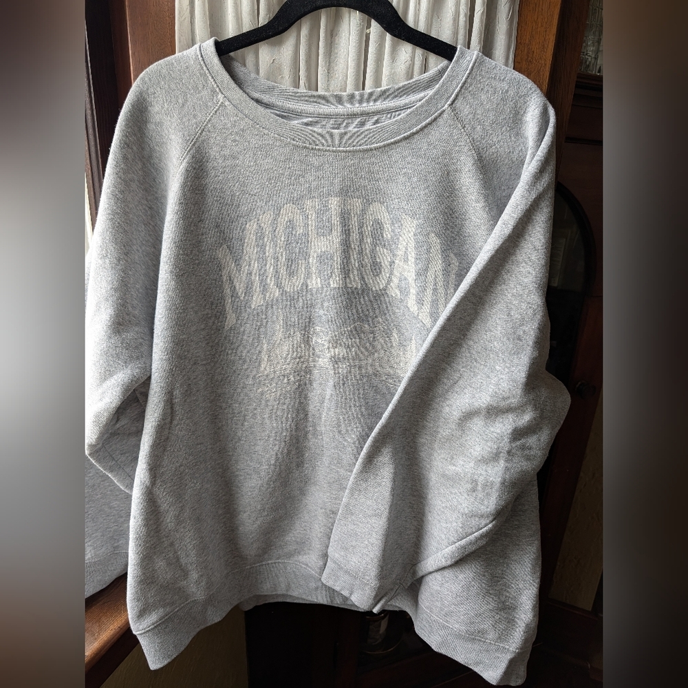 State Of Mine Gray 'Michigan' Crewneck Sweatshirt